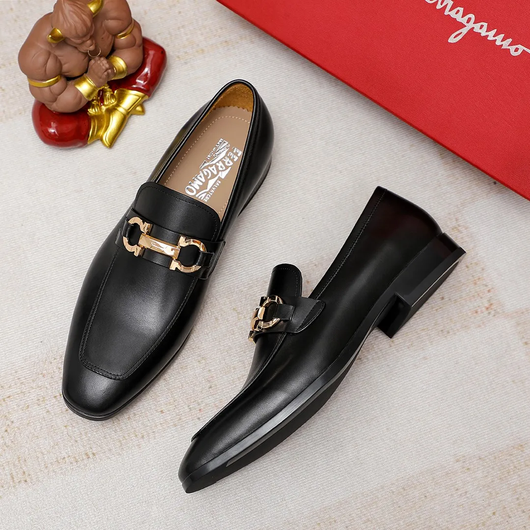 Men's shoes 💰600 🕷🕷🐂【Ferragamo】 Popular fashion casual shoes🇨🇳Official website counter 1:1 production, original mold opening💯Good quality can be seen, imported high-end first-layer pebbled calfskin, water-dyed🐂leather lining🌿very clear texture, high-quality waterproof, non-slip and wear-resistant outsole🎋high quality and low price, truly handmade🍓, 5 colors available! Code number 38-44 (45. To be customized)